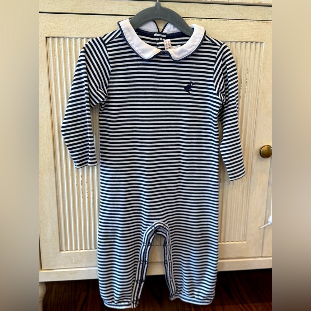 The Beaufort Bonnet long sleeved, pant onesie, size 12-18M